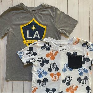 Disney Mickey and MLS LA GALAXY Short Sleeve T-Shirt Bundle Size 5T